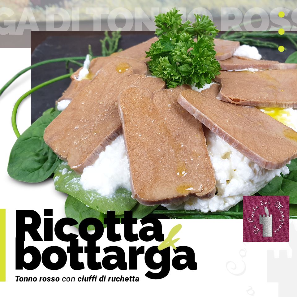 Ricotta E Bottarga Di Tonno Rosso Con Ciuffi Di Ruchetta Ristorante La Corte Dei Mangioni Di Agliano Peppe